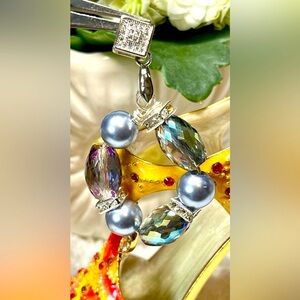 Multicolor Crystal and Pearl Pendant
